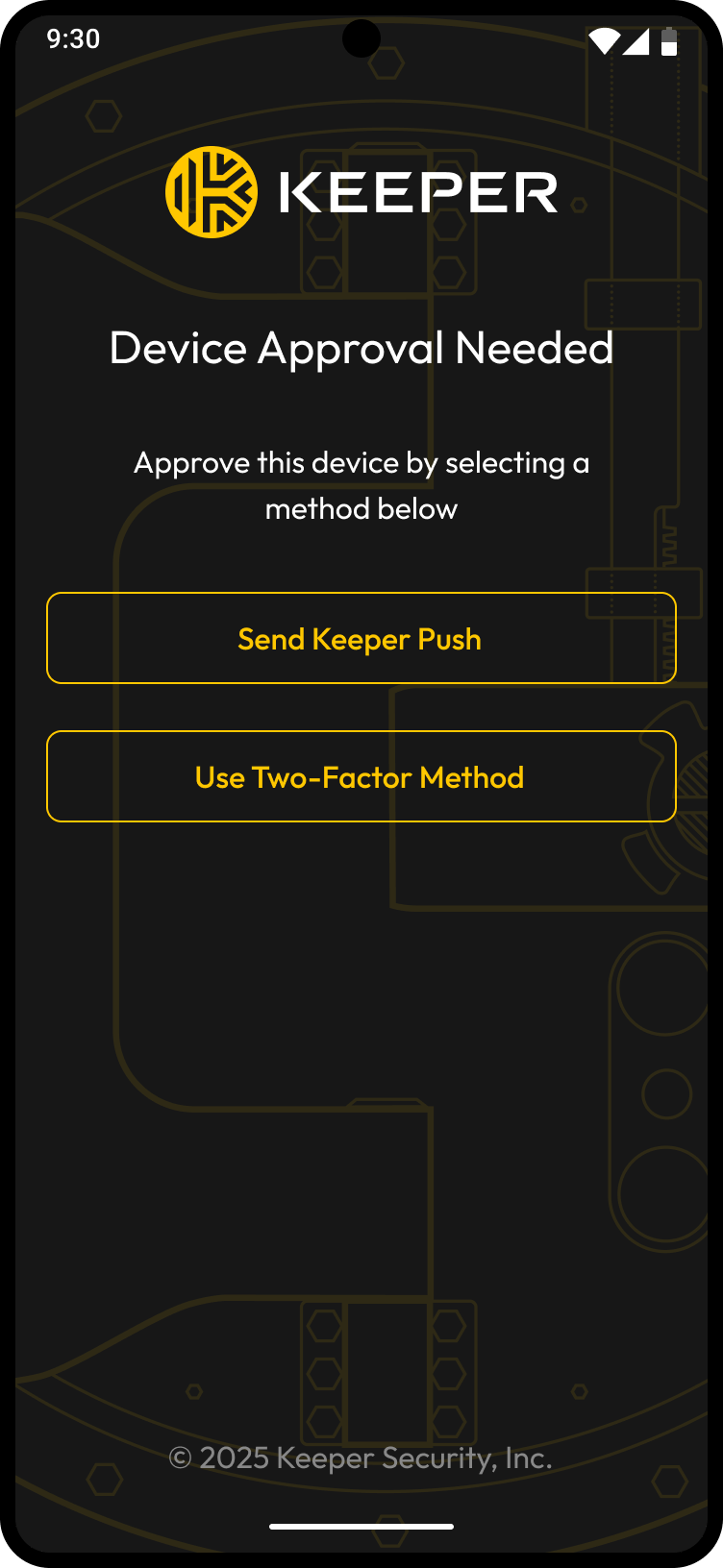 Envoyer une notification push Keeper pour l'approbation d'appareil