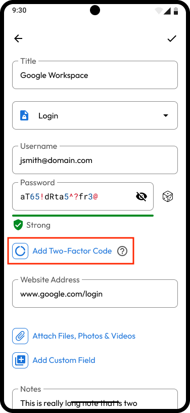 Ajouter un code à deux facteurs